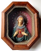 Large Beautiful Virgin Mary Immaculate Heart Relic Container