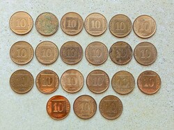 Izrael 21 db Különböző Érme 10 Agorot