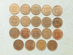 Izrael 19 db Különböző Érme 10 Agorot