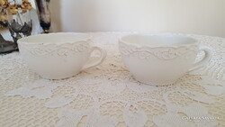 Large, embossed ceramic tea mug 2 pcs.