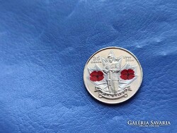 CANADA / KANADA 25 CENT 2010 UNC! EMLÉKEZÉS! MÁKVIRÁG! SZÍNEZETT!