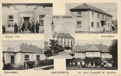 Régi képeslap - Iregszemcse, Hangya Szöv., Községháza, Ref. templom, Egészségház, Kornfeld kastély