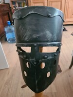 Medieval crusader knight kettle helmet replica (steel armor)