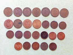 Németország NSZK 26 db Különböző Érme 1 2 Pfennig 1950-1996