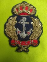 Régi U.Y.C.M. kézzel hímzett bullion tengerészeti / jachtklub jelvény