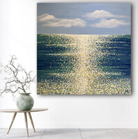 JMModernAbstract SUN DANCE 100X100 cm-es kortárs nagy méretű festmény