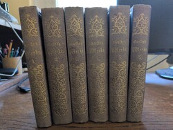 Goethe Sämmtliche Werke – Teljes, hiánytalan 6 kötetes antik díszkiadás (Cotta, Ex-Libris)