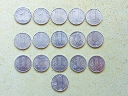 Németország NDK 16 db Különböző Érme 1 Pfennig 1949-1989