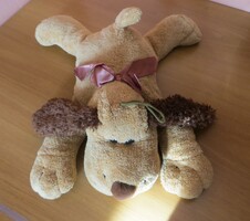 Régi prémium minőségű, nagyméretű retro fekvő kutya 38 cm különlegesen puha, strapabíró alvótárs