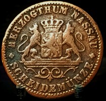 Nassau 1 Krajcár, 1861 (vörös)réz /barna színű/ B06G3V