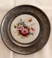 Set of 5 Tin Bowls with Fajansz Inserts