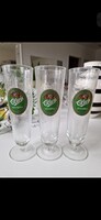 Set of 3 Perfect 0.3L Goblet-Shaped Glass Beer Mugs, 23cm Tall, 7cm Diameter