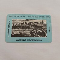 SZOLNOK MEGYEI ÉLELMISZER KISKERESKEDELMI VÁLLALAT kártyanaptár 1975 - SZOLNOK VÁROS 900 ÉVES