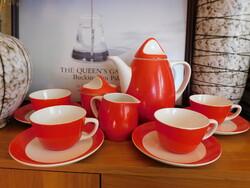 Extremely Rare Art Deco Granite Kispest Teapot / Long Coffee Set