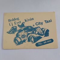 City Taxi Miskolc kártyanaptár 1986