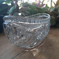 Nagyon szép ólomkristály kínáló tál 26cm széles nagy