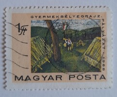 1968 Gyermekbélyegrajz-pályázat 1 Ft pecsételt
