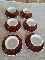 Eredeti vintage olasz ACF Italy eszpresszó csésze készlet (6 db csésze + 6 db kistányér)