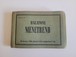 Retro mid century 1969 Balatoni menetrend Mahart vasút menetrend régi közlekedési szuvenír