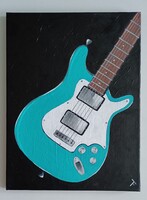 A gitár 30x40 cm akrilfestmény
