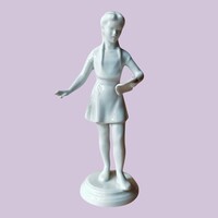 Drasche / Kőbánya porcelán olvasó lány figura – antik hangulatú porcelán szobor