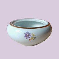Hollóházi porcelán bonbonier alj – virágmintás, jelzett
