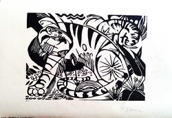 Franz Marc: Tigris-fametszet