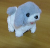 Vintage electronic plush dog from the 1980s, for decoration, needs repair