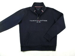 EREDETI TOMMY HILFIGER (L) HOSSZÚ UJJÚ FÉRFI SÖTÉTKÉK PULÓVER