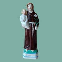 Páduai Szent Antal porcelán szobor – vallási porcelán kegytárgy