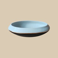 Hollóházi porcelán bonbonier alj – kobaltkék szegéllyel, jelzett