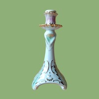 Hollóházi porcelán gyertyatartó – Viktória mintás, jelzett