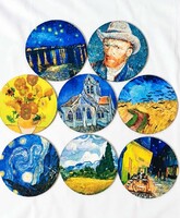 Művészet a kávéd alá – 8 darabos Van Gogh fa poháralátét-szett