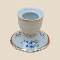 Hollóházi porcelán gyertyatartó – „Pannónia” stílusú, jelzett