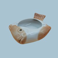 Retro hal alakú porcelán hamutál – vintage kínai porcelán dísztárgy