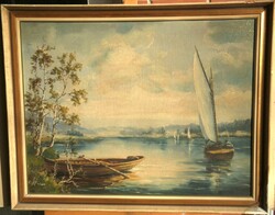 (K) Unknown painter (early 20th century): Sailboat