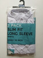 M&S fiú fehér hosszúujjú ing 3 db, eredeti csomag 164-es