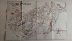Magyarország Autóbuszhálózata (MÁVAUT) papírtérkép 1956