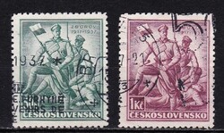 1937 Csehszlovákia Zborovi csata 20. évfordulója Bélyegsor