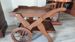 Vintage Oak Trolley on Wheels, Germany, 1960s–1970s