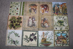 9 pcs Olive Napkins