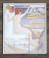 T. V. Rysselberghe(1862-1926): 1896-os millenniumi kiállítási plakát. Faximile litográfia. Budapest