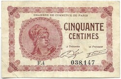 50 centim centimes 1920 Franciaország Paris Párizs 3.