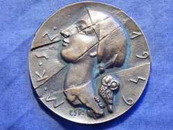 Csíkszentmihályi Róbert: M.K.SZ. 1949 - jelzett, robusztus bronzplakett