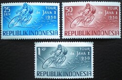 KS982 / Indonesia 1958 Java Bicycle Race Tour Stamp Sheet Postage Clear
