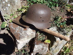MAGYAR  SISAK MÁVAG 64 ERŐS NEHÉZ SISAK  NÉMET ÁSÓ + 4 DARAB HÜVELY,