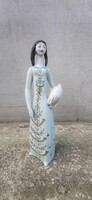 Hollóházi kézzel festett porcelán " Vízhordó lány.