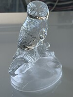 Kristály bagoly szobor, RCR Crystal, 15 cm magas, 12 cm széles