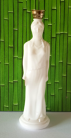 VINTAGE AVON WOMAN'S SHAPE MILK GLASS BOTTLE DEPICTING THE GREEK GODDESS ATHENA FROM THE 1960s-70s