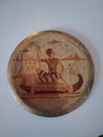 Egyiptomi mintás réz tányér